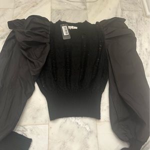 Black puffy sleeve top